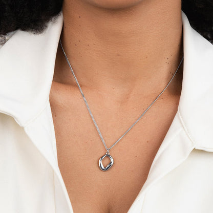 Zola Angular Geometric Silver-Tone Pendant Necklace