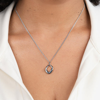 Zola Angular Geometric Silver-Tone Pendant Necklace